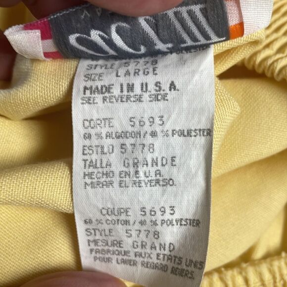 Act III Ladies Vintage Yellow Elastic Waist Skirt, Size Large - Picture 4 of 5